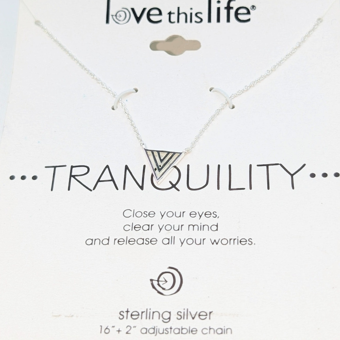 Love This Life Tranquility Sterling Silver 16-18 Necklace Nwt 25$